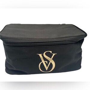 Victoria's Secret Black and Gold Toiletry Bag